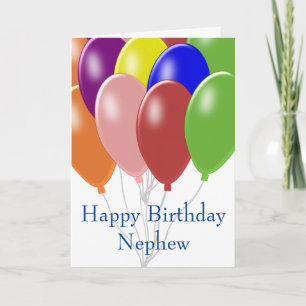 Balloons Personalised Nephew Birthday Card