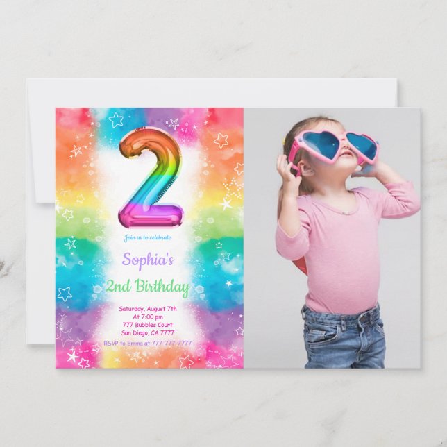 Balloons Photo Invitations (Front)