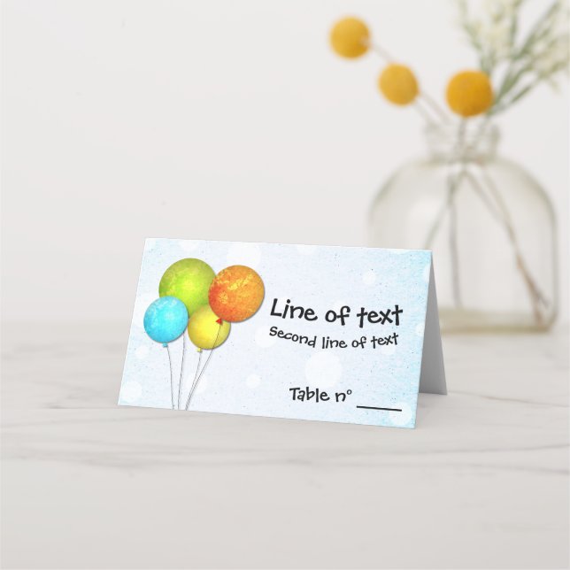 Balloons Place Card (Front)