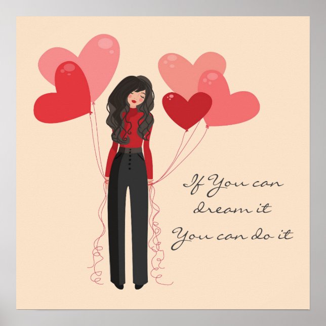 Balloons quote dream it do it inspirational poster (Front)