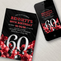 Balloons Red 60th Birthday