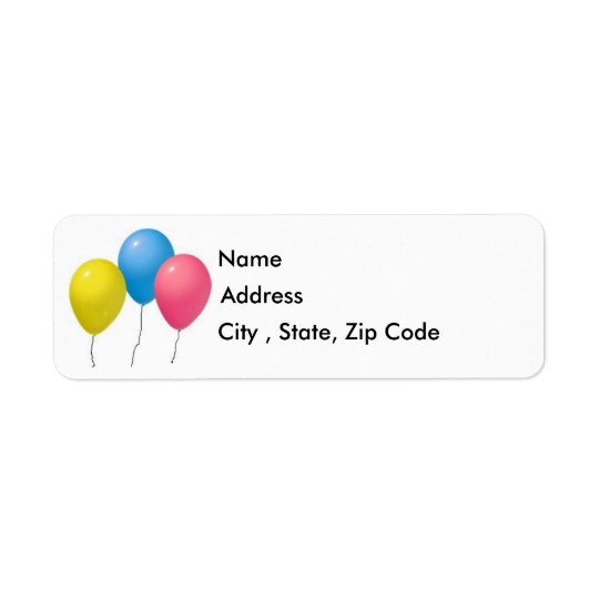 Balloons Return Address Label