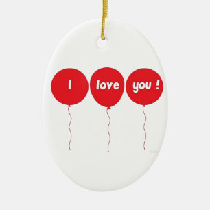***BALLOONS SAY "I LOVE YOU"*** CHRISTMAS ORNAMENT