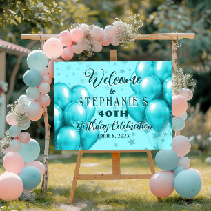 Balloons Stars Birthday Celebration Welcome Acrylic Sign