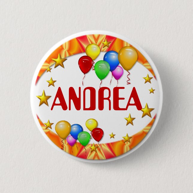 Balloons & Stars  ~  Name Button (Front)