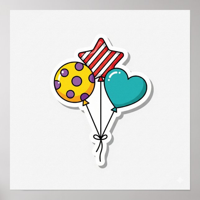 Balloons Sticker Poster (Front)