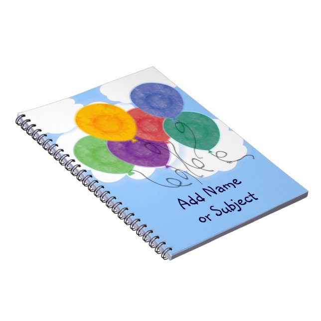 Balloons Subject Notebook (Right Side)