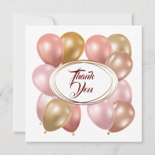 Balloons. Thank You card. Personalise.