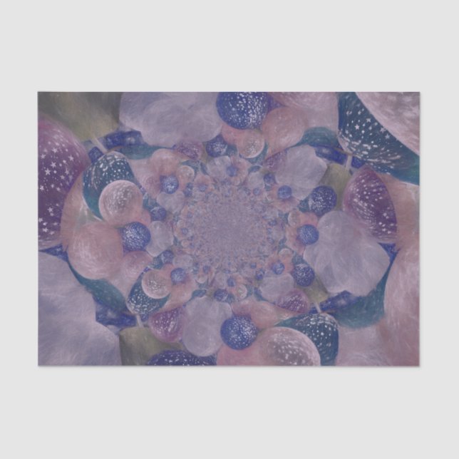 Balloons Vintage Antique Purple Pink Painted Tissue Paper (Front)