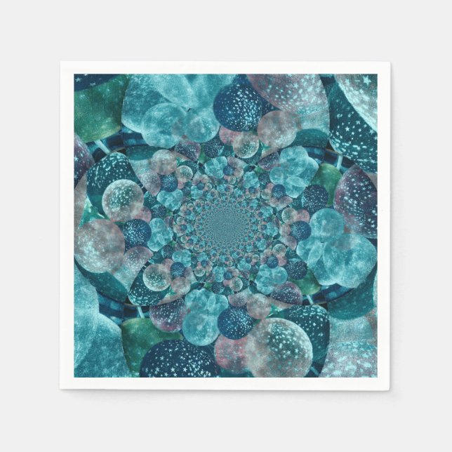 Balloons Vintage Antique Turquoise Teal Retro Art Napkin (Front)