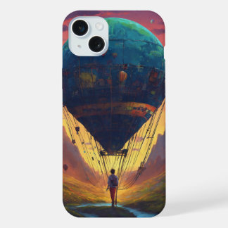 balloons with man on rope iPhone 15 plus case