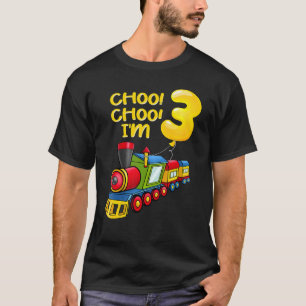 Balloons Youth I'm 3 Years Old Boys Train 3rd Birt T-Shirt