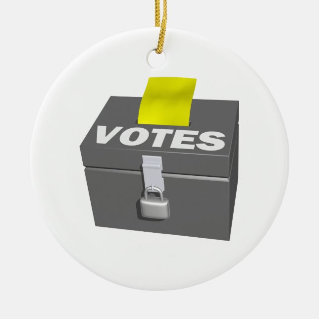 Ballot Box Ceramic Tree Decoration (Front)