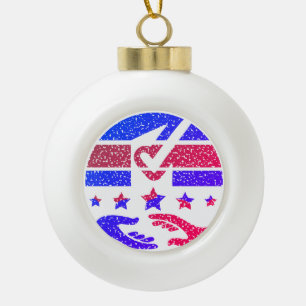 Ballot Box Unity Ceramic Ball Christmas Ornament