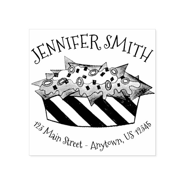 Ballpark Cheese Nacho Chips Snack Foodie Address Rubber Stamp (Imprint)