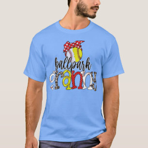 Ballpark Granny Leopard Baseball Softball Granny M T-Shirt