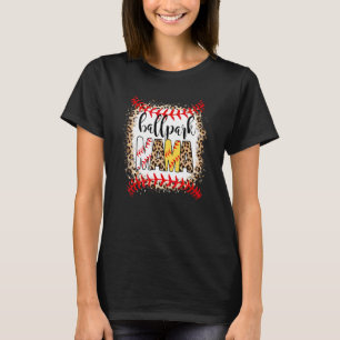 Ballpark Mama Ball Happy Mother's Day Leopard Blea T-Shirt