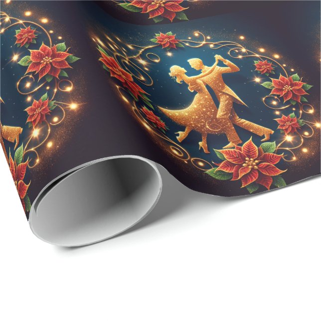 Ballroom Dance Couple  Christmas Wrapping Paper (Roll Corner)