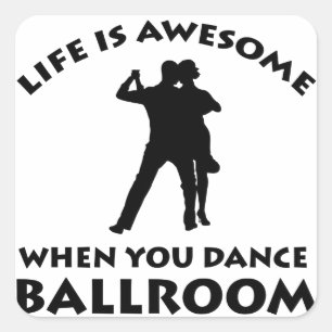 Ballroom dance designs square sticker