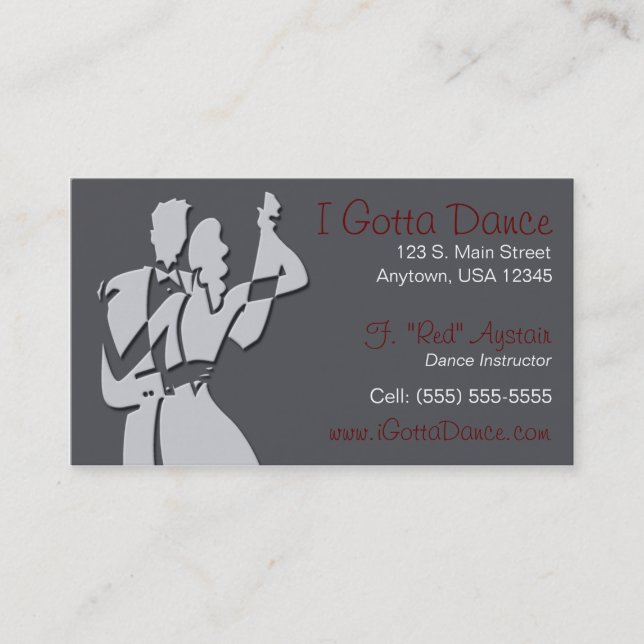 Ballroom Dance Instructor Business Card (Front)