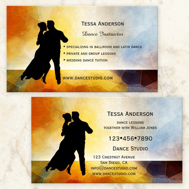 Ballroom Dance Instructor Business Card (Creator Uploaded)