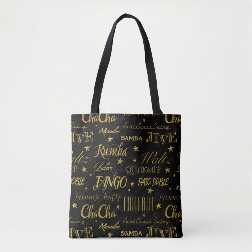 Image of Ballroom Dance Pattern | Custom Background Colour Tote Bag