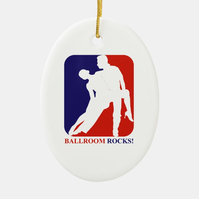 ballroom dance Rock Ceramic Tree Decoration (Front)