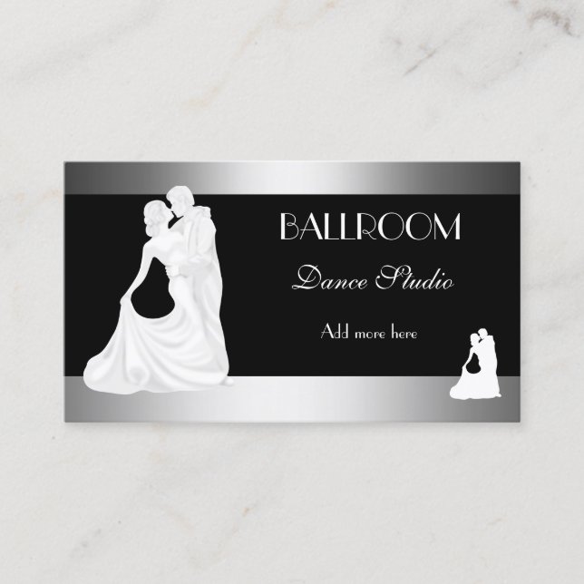 BALLROOM Dance Studio Dancing Lessons 2 Business Card (Front)