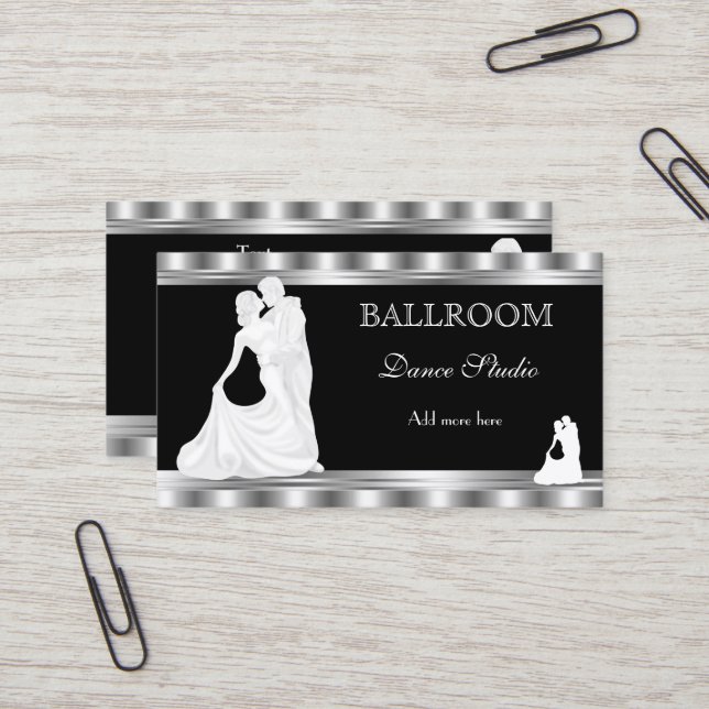 BALLROOM Dance Studio Dancing Lessons 3 Business Card (Front/Back In Situ)