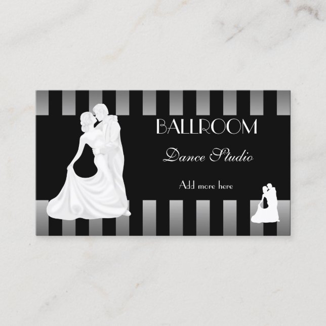 BALLROOM Dance Studio Dancing Lessons 3 Business Card (Front)