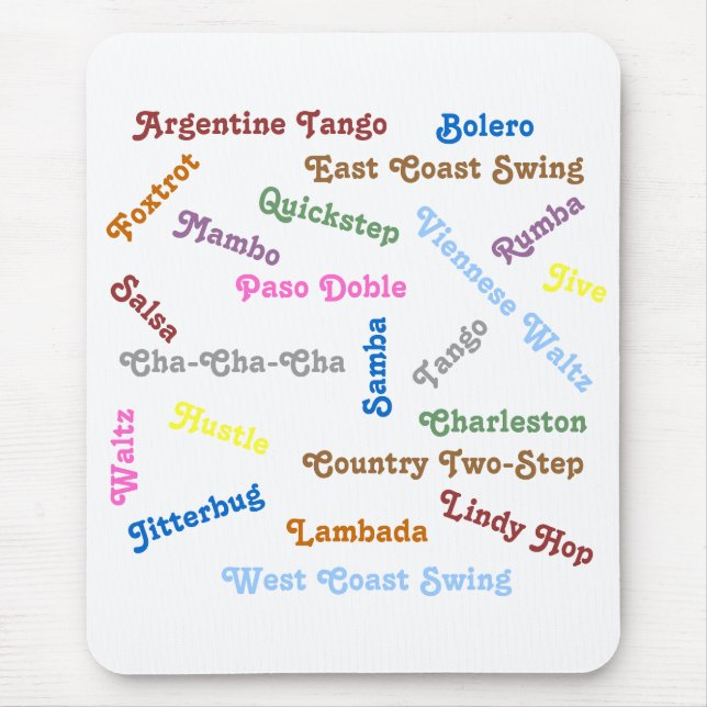 Ballroom Dance Styles Mouse Mat (Front)