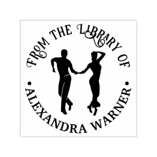Ballroom Dancers #1 Couple Library Book Name Self-inking Stamp