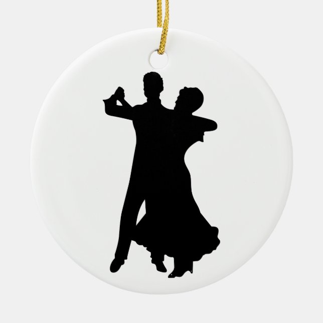 Ballroom Dancers Ceramic Tree Decoration (Front)