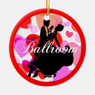 Ballroom dancers ceramic tree decoration