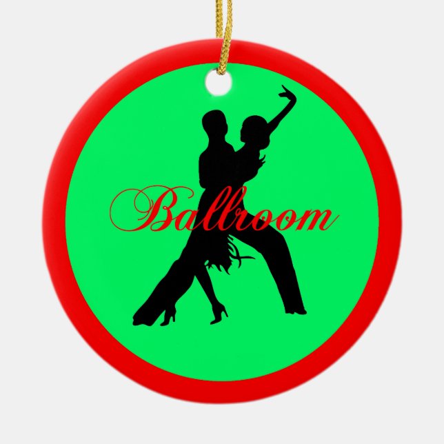 Ballroom dancers ceramic tree decoration (Front)