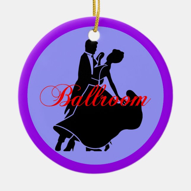Ballroom dancers ceramic tree decoration (Front)