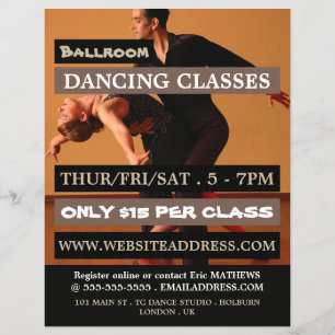 Ballroom Dancers, Dance Lesson Advertising Flyer