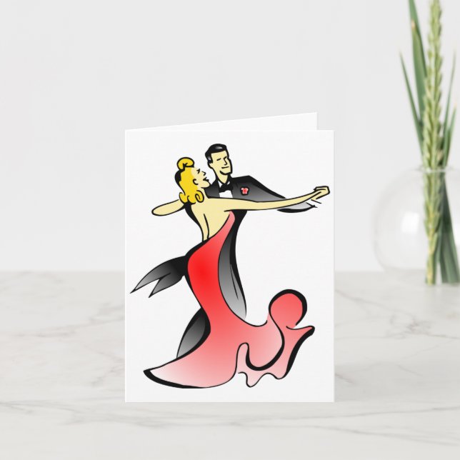 Ballroom Dancers dancing couple swing dance Card (Front)