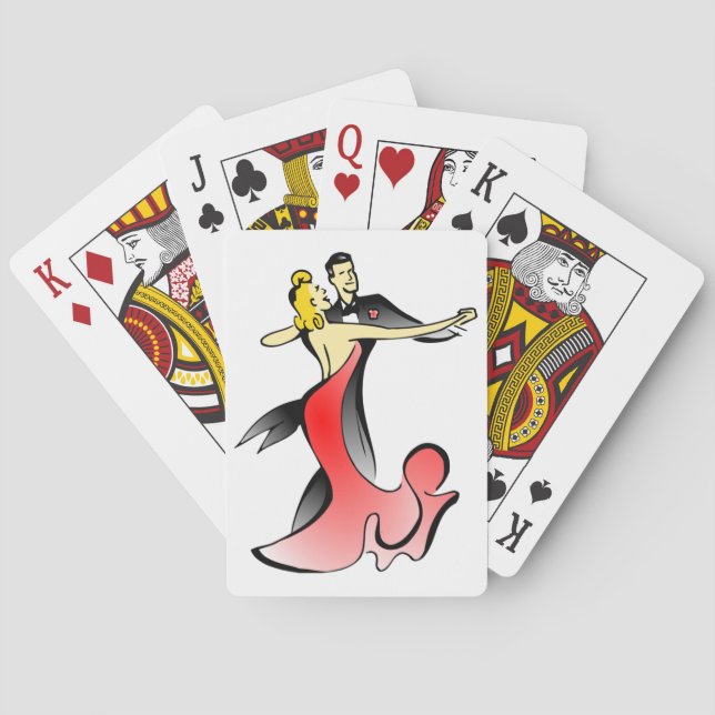 Ballroom Dancers dancing couple swing dance Playing Cards (Back)