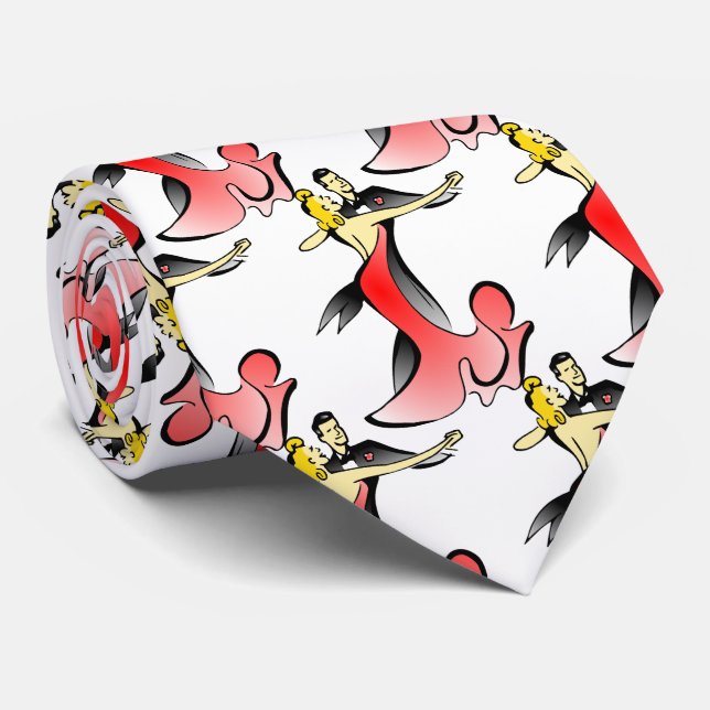 Ballroom Dancers dancing couple swing dance Tie (Rolled)