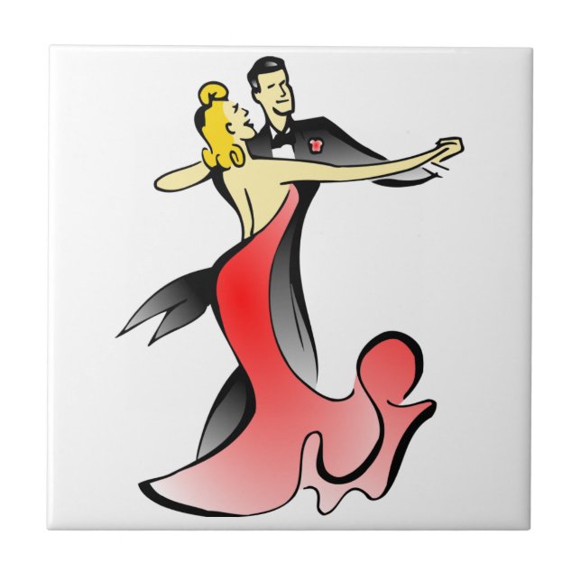 Ballroom Dancers dancing couple swing dance Tile (Front)