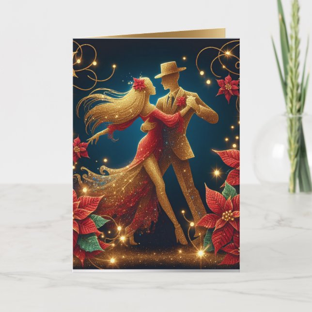 Ballroom Dancers  Holidays Christmas Card (Front)