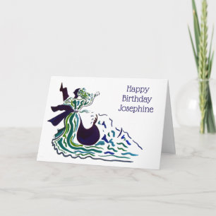 Ballroom Dancers on a Wave Birthday Card