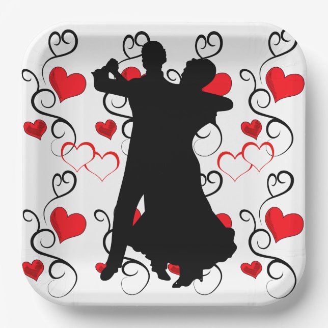 Ballroom Dancers Paper Plate (Front)