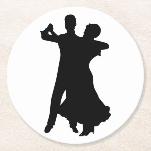 Ballroom Dancers Round Paper Coaster