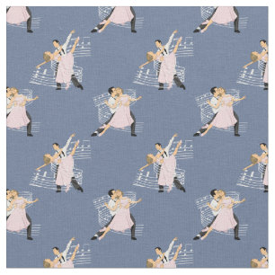 Ballroom Dancers With Music Fabric