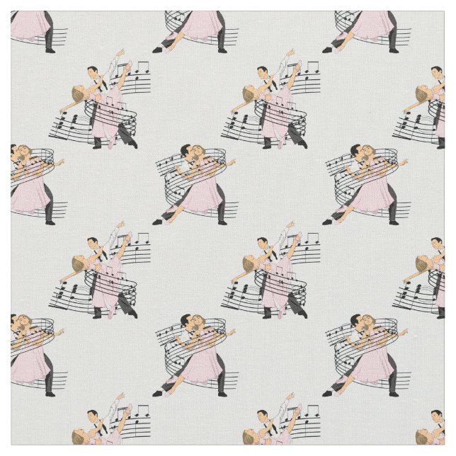 Ballroom Dancers With Music Fabric (Close Up)