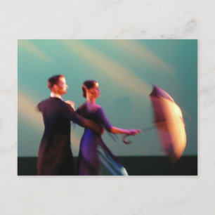 Ballroom Dancers with Umbrella Postcard