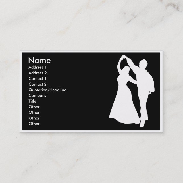 ballroom dancing Business card (Front)