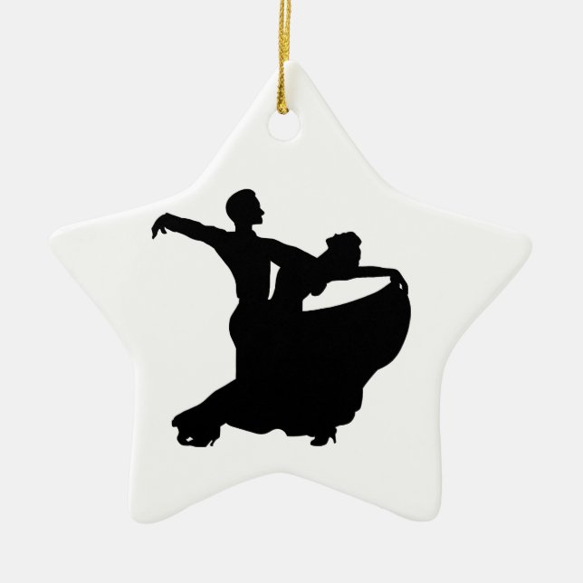 Ballroom Dancing Ceramic Tree Decoration (Front)